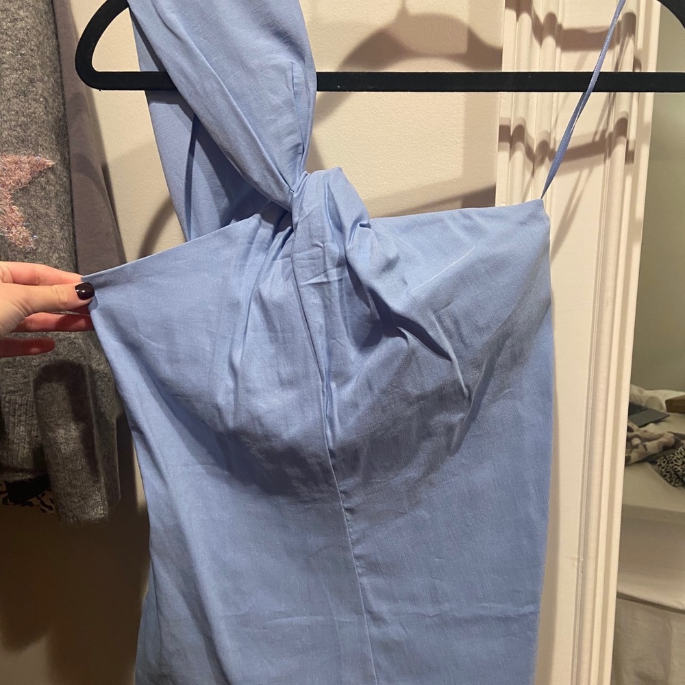 NWT Zara powder blue one shoulder top
